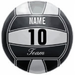 Personalised Volleyball Sport Lover Photo Sculpture Key Ring<br><div class="desc">Volleyball illustration with custom name. Insert number and team. Elegant black and white,  art by José Ricardo</div>