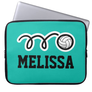 Personalised volleyball sports Neoprene 15 inch Laptop Sleeve