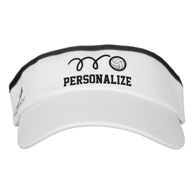 Personalised volleyball sun visor for men or women (Front)