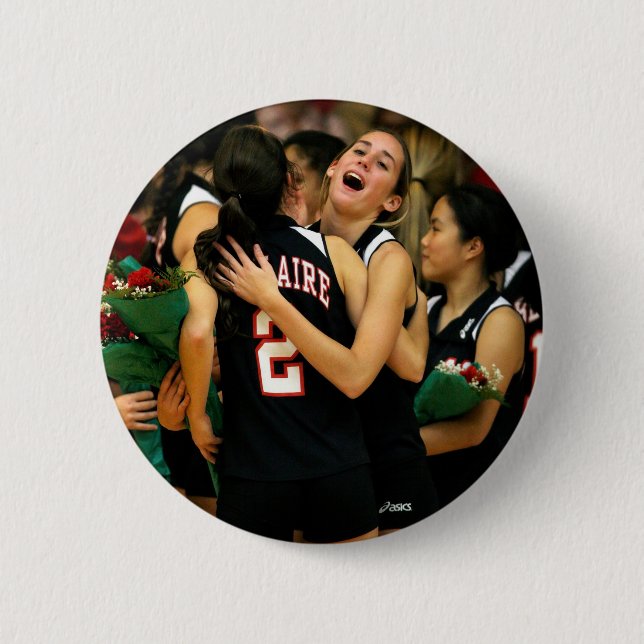 Personalised Volleyball Team Player 6 Cm Round Badge (Front)