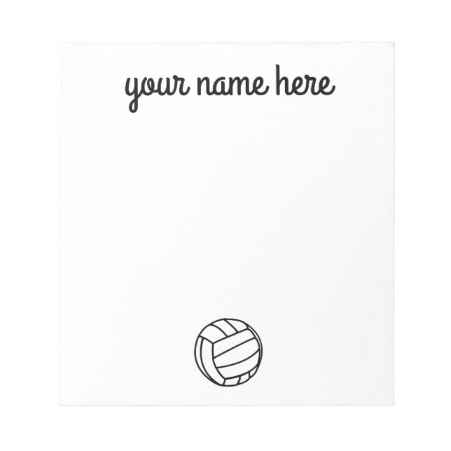Personalised Volleyball Thank You Notepad (Front)