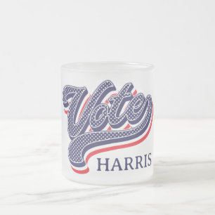 Personalised Vote Election Stars and Stripes Frosted Glass Coffee Mug