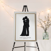 Personalised Vows Silhouette Art – Custom Wedding