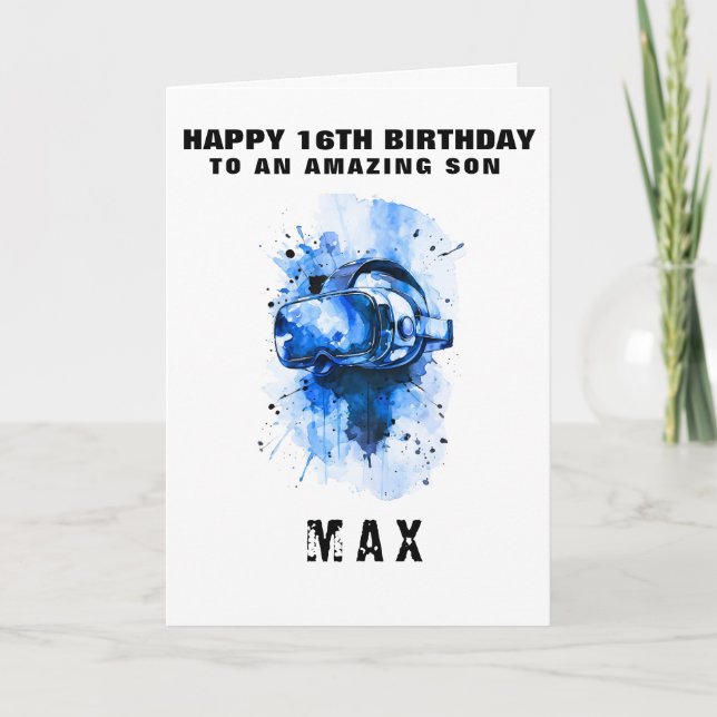 Personalised VR Gaming Birthday Card (Front)