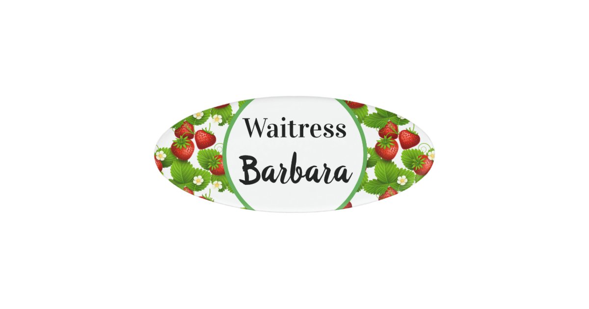 Personalised Waitress Name Tag Zazzle