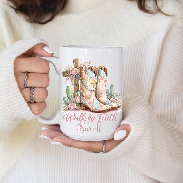 Personalised Walk By Faith Mug (Walk by Faith coffee mug. )