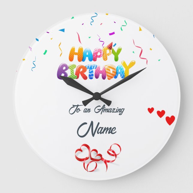 Personalised Wall Clock – Unique Birthday Gift (Front)