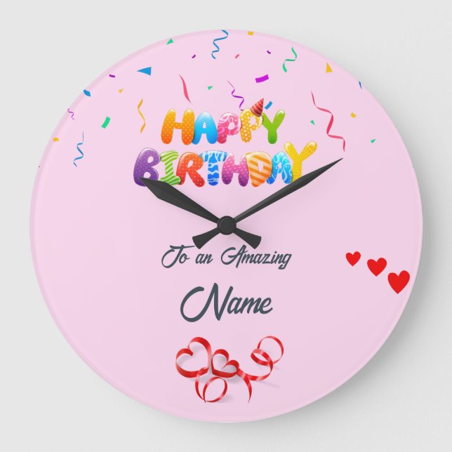 Personalised Wall Clock – Unique Birthday Gift (Front)