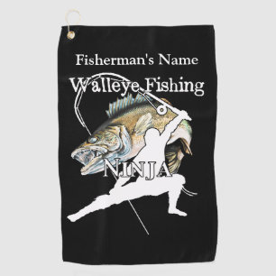 Personalised Walleye Fishing Ninja D Fishing Towel