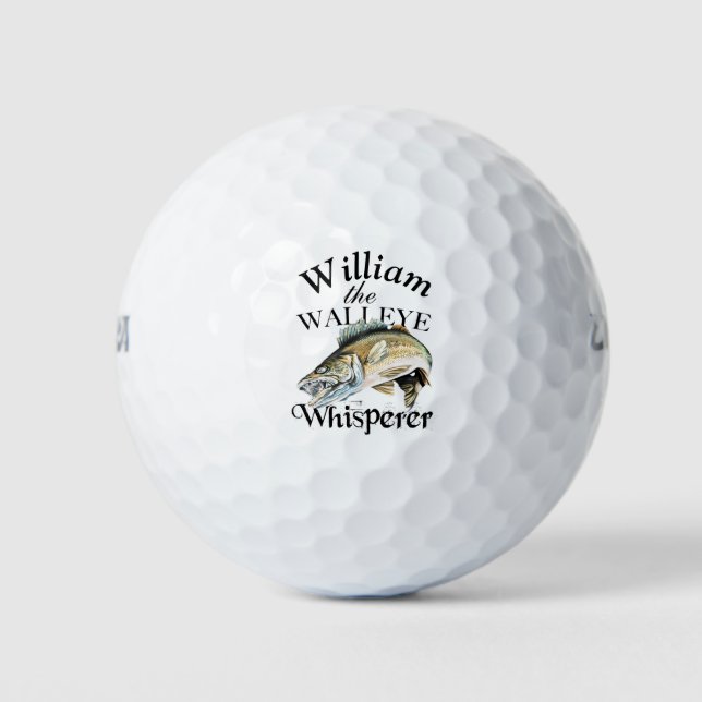 Personalised Walleye Whisperer Fisherman Golf Balls (Front)