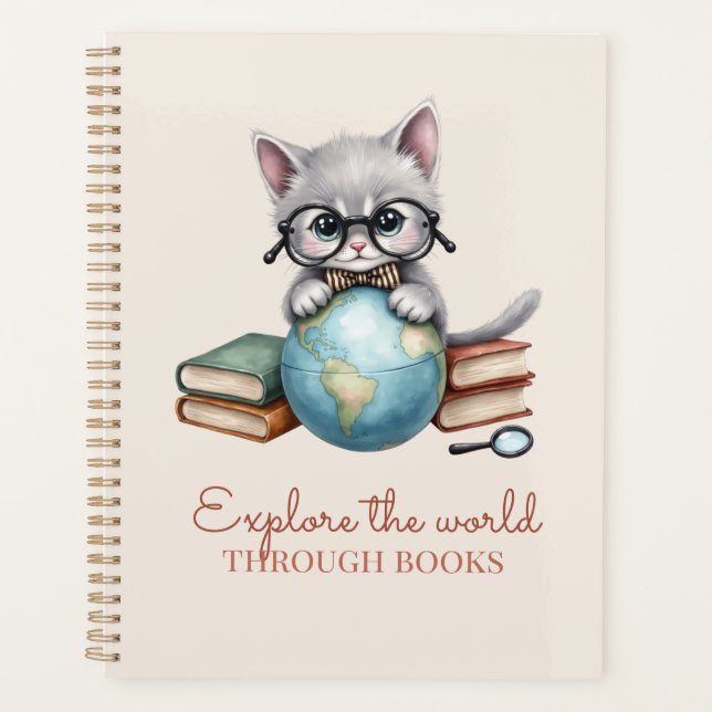 Personalised "Wander Cat" Academic Planner (Front)