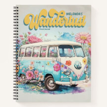 Personalised Wanderlust Retro Bus Travel Journal