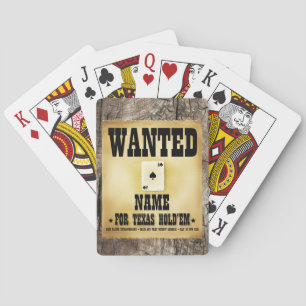 Personalised Wanted for Texas Hold'em Playing Card