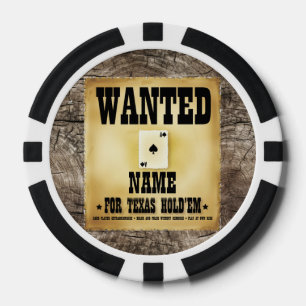 Personalised Wanted for Texas Hold'em Poker Chips