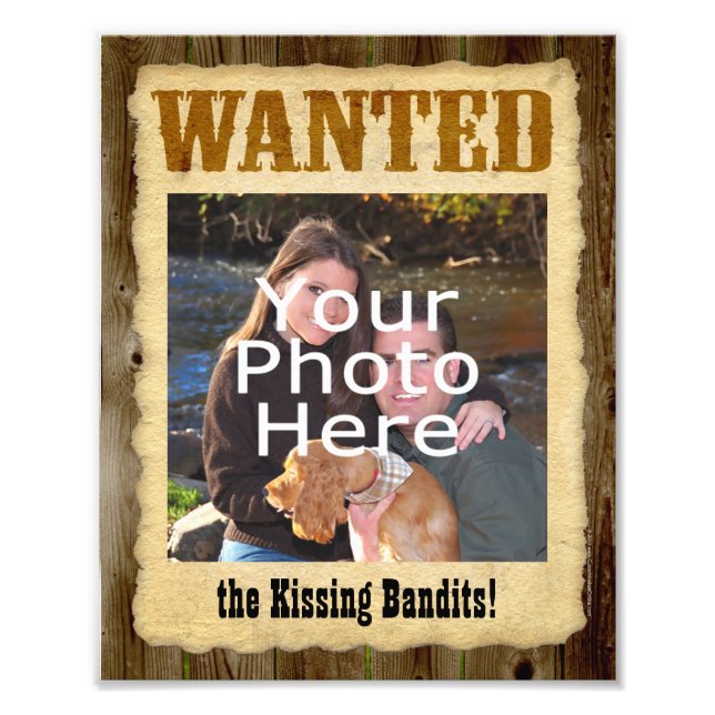Personalised Wanted Poster, Large Photo w/Text (Front)