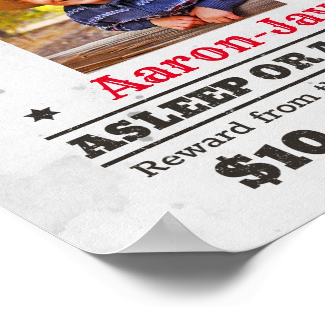 Personalised Wanted Poster | Wanted Birthday Sign (Corner)