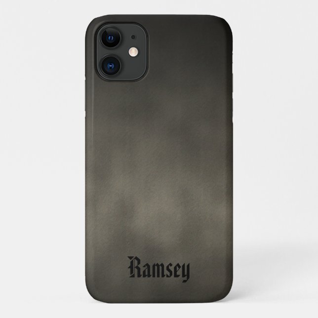 Personalised Warm Grey Gothic Ombre Art Case-Mate iPhone Case (Back)