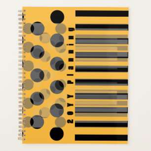 Personalised Warm Yellow Black Inspired Planner