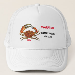 Personalised "Warning Crabby Guard on Duty"  Truck Trucker Hat