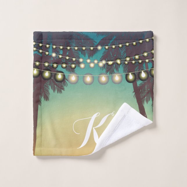 Personalised Wash Cloth Beach Sunset Palm Tree Str (Wash Cloth)