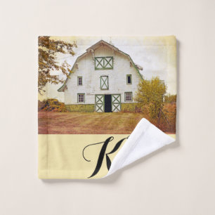 Personalised Wash Cloth Sunset Barn Country Rustic