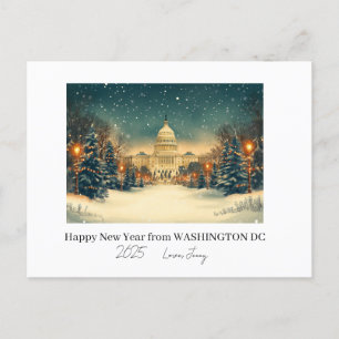 Personalised Washington DC New Year Holiday Postcard