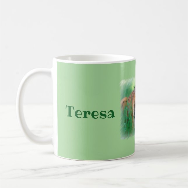 Personalised Watchful Tiger mug (Left)