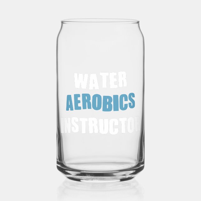 Personalised Water Aerobics Instructor Can Glass (Front)