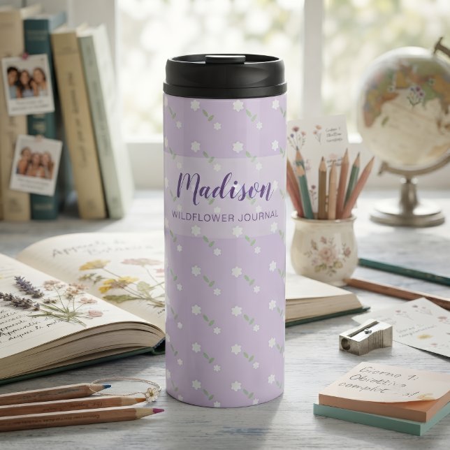 Personalised Water Bottle with Name, Wildflower  (Creator Uploaded)