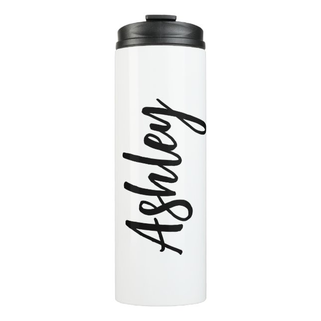 Personalised Water Bottle with Straw – Custom Name (Front)