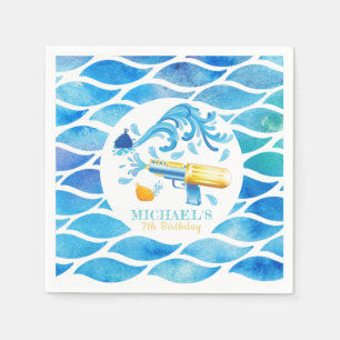Personalised Water Gun Birthday Paper Plate Napkin
