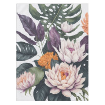 Personalised Water lilies monstera leaves