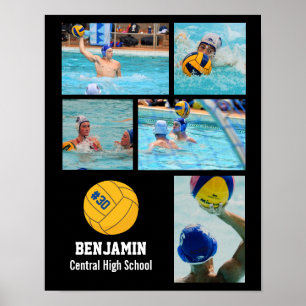 Personalised Water Polo Photo Collage Team Name # Poster