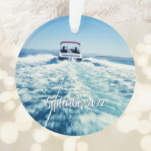 Personalised Water Sports Speed Boat Photo Ornament