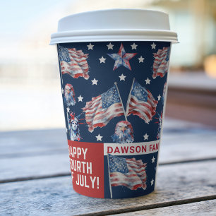 Personalised watercolor 4th of July Paper Cups