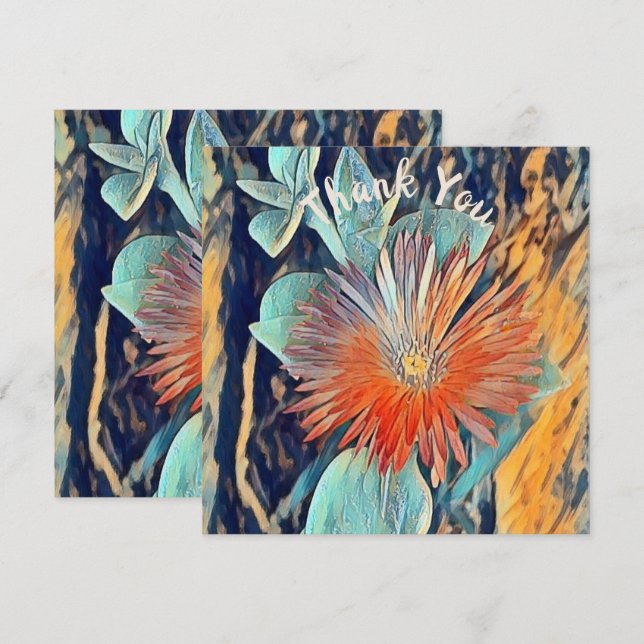 Personalised Watercolor Art TableRose Thank you Card (Front/Back)