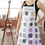 Personalised Watercolor Artist Apron<br><div class="desc">This apron is decorated with a pattern of samples of watercolors in soft muted shades. Perfect for an artist or someone who enjoys painting. Personalise this apron with your name or monogram. Because we create our art work you won’t find this exact design from other designers. Original Watercolor © Michele...</div>