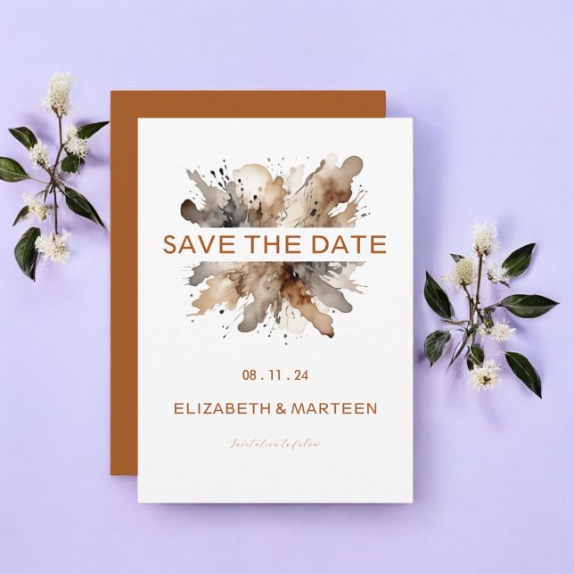 Personalised Watercolor Autumn Wedding Invitation (Creator Uploaded)