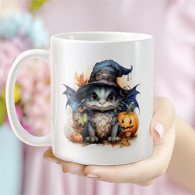 Personalised Watercolor Baby Dragon Halloween Coffee Mug (Creator Uploaded)