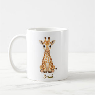 Personalised Watercolor Baby Giraffe Mug with Cust