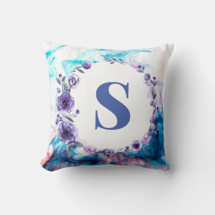 Personalised watercolor background throw pillow