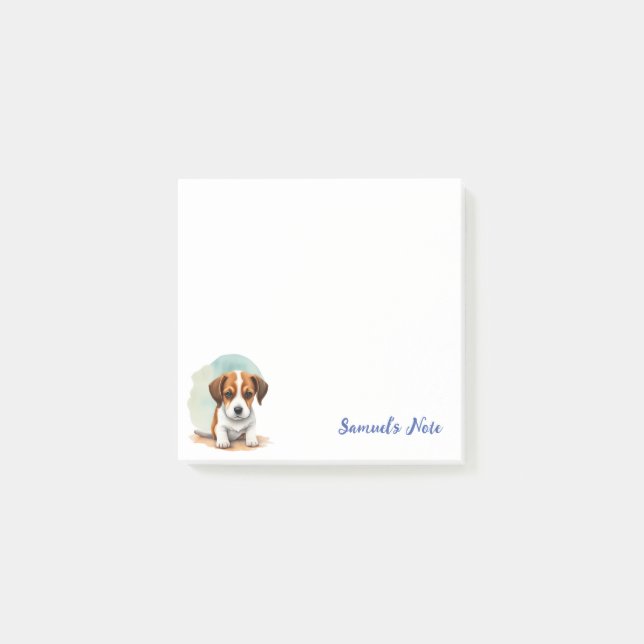 Personalised Watercolor Beagle Post-It Notes  (Front)
