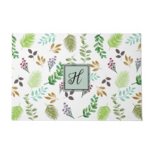 Personalised Watercolor Botanical Door Mat