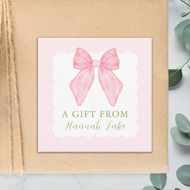 Personalised Watercolor Bow Calling or Enclosure Card (Creator Uploaded)