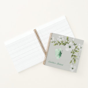 Personalised Watercolor Butterflies and Flowers Notebook