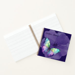 Personalised Watercolor Butterflies and Flowers Notebook