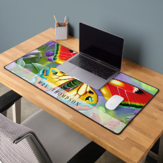 Personalised Watercolor Butterfly Desk Mat