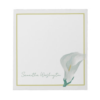 Personalised Watercolor Calla Lily Notepad