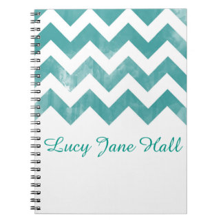 Personalised Watercolor Chevron Notebook