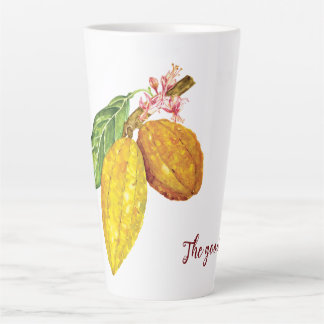 Personalised watercolor chocolate tree fruit latte mug